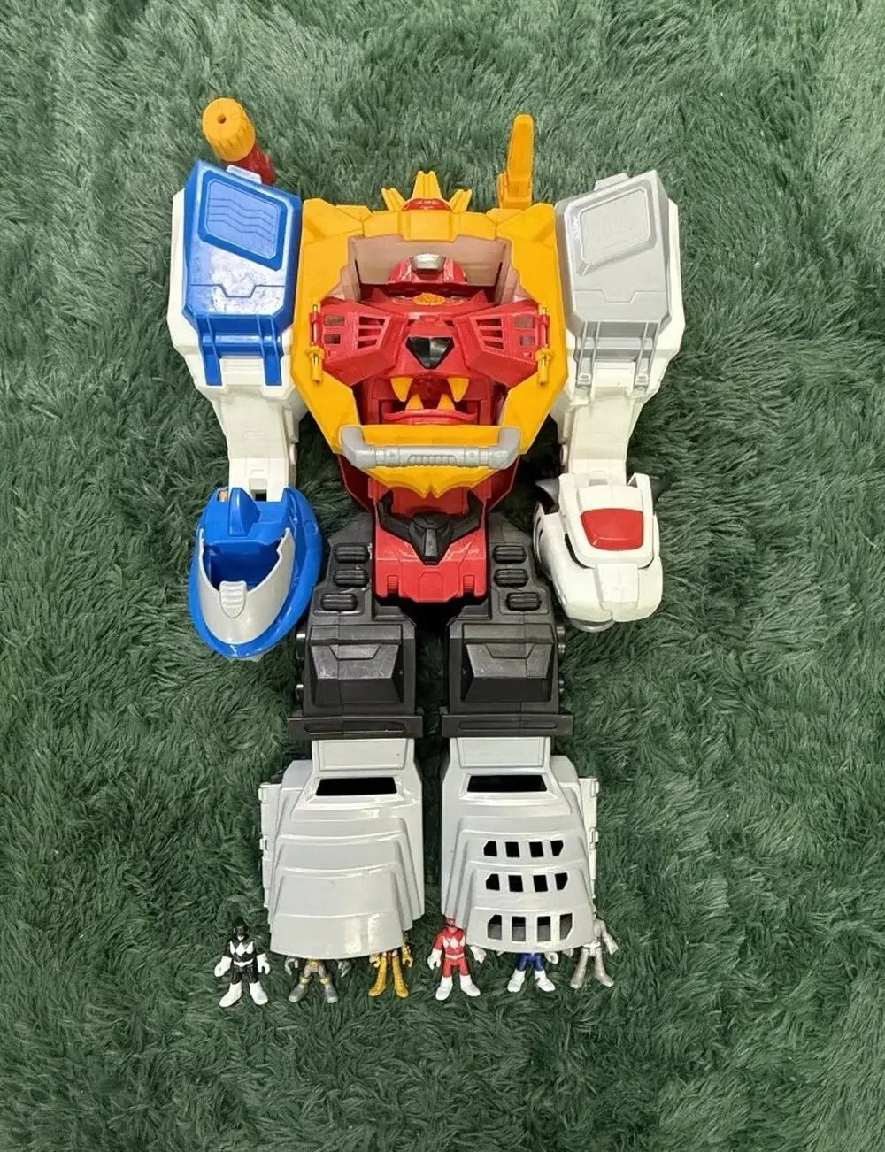 Power Rangers Wild Force Megazord Playset with 6 Imaginext Action Figures Lot